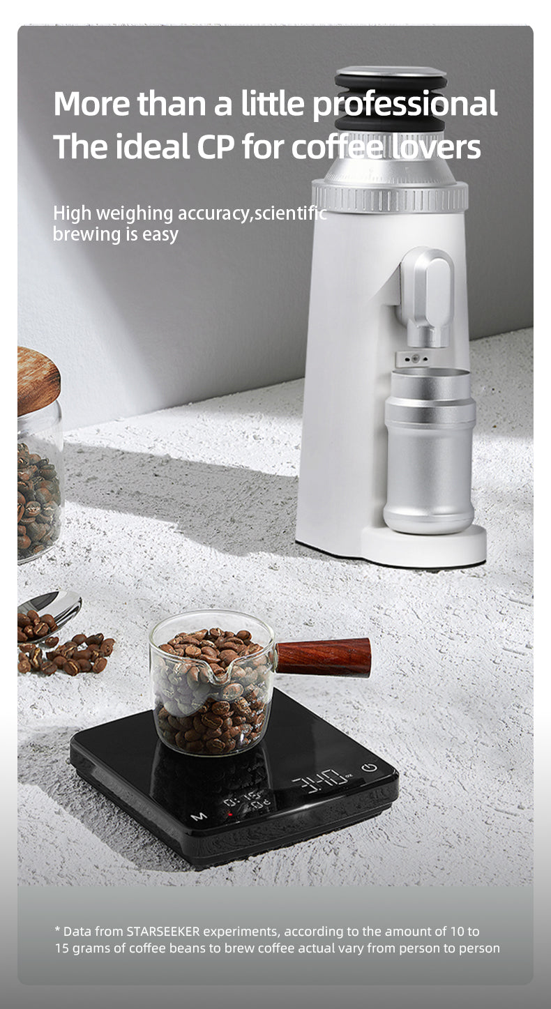 STARSEEKER EDGE63 Electric Coffee Grinder 63mm Cone Burr Espresso Brew Stepped fineness adjustment Bean Grinder Plasma Black