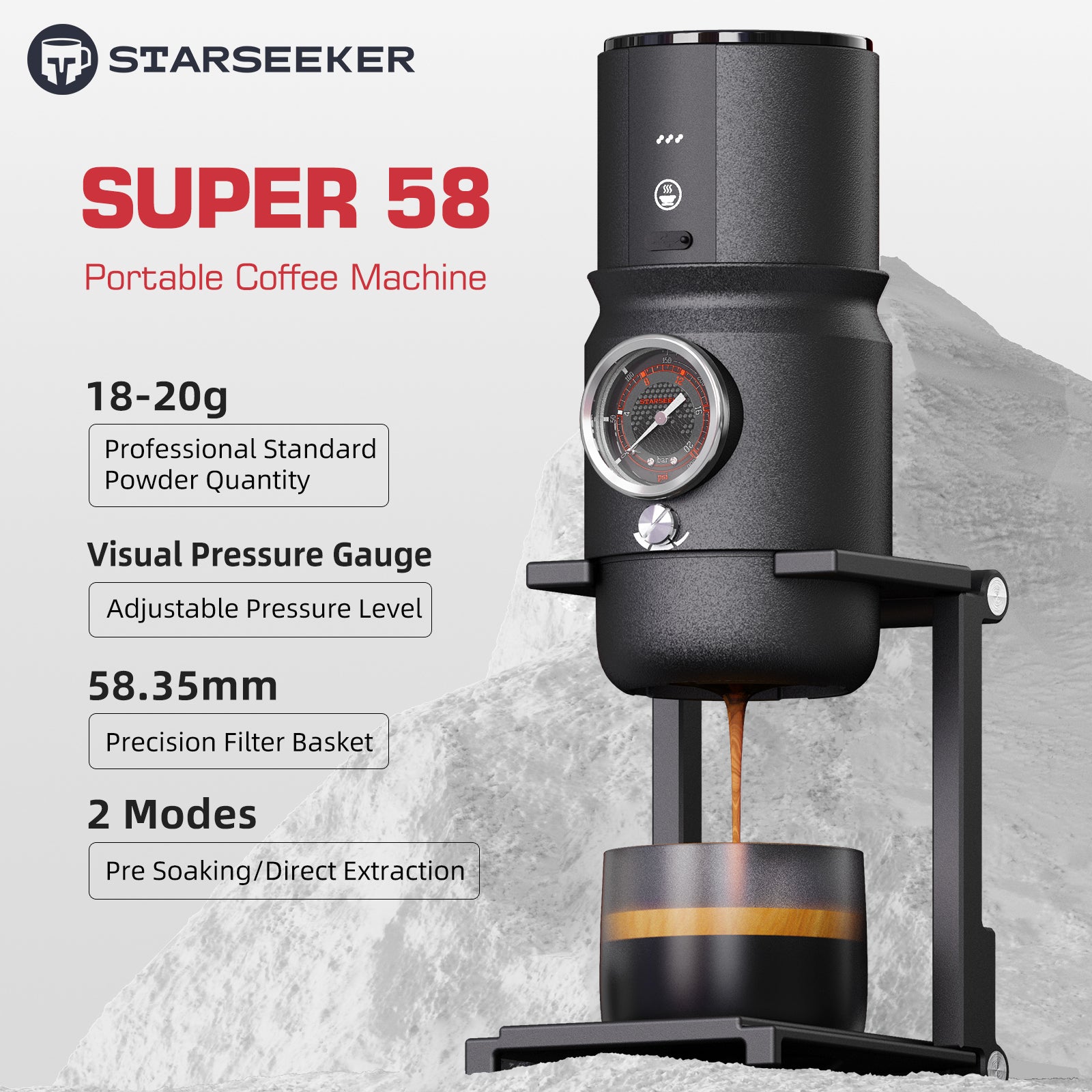 STARSEEKER Super58 ポータブルエスプレッソマシン　58mm STARSEEKER Super58 Complete set Portable Espresso Machine