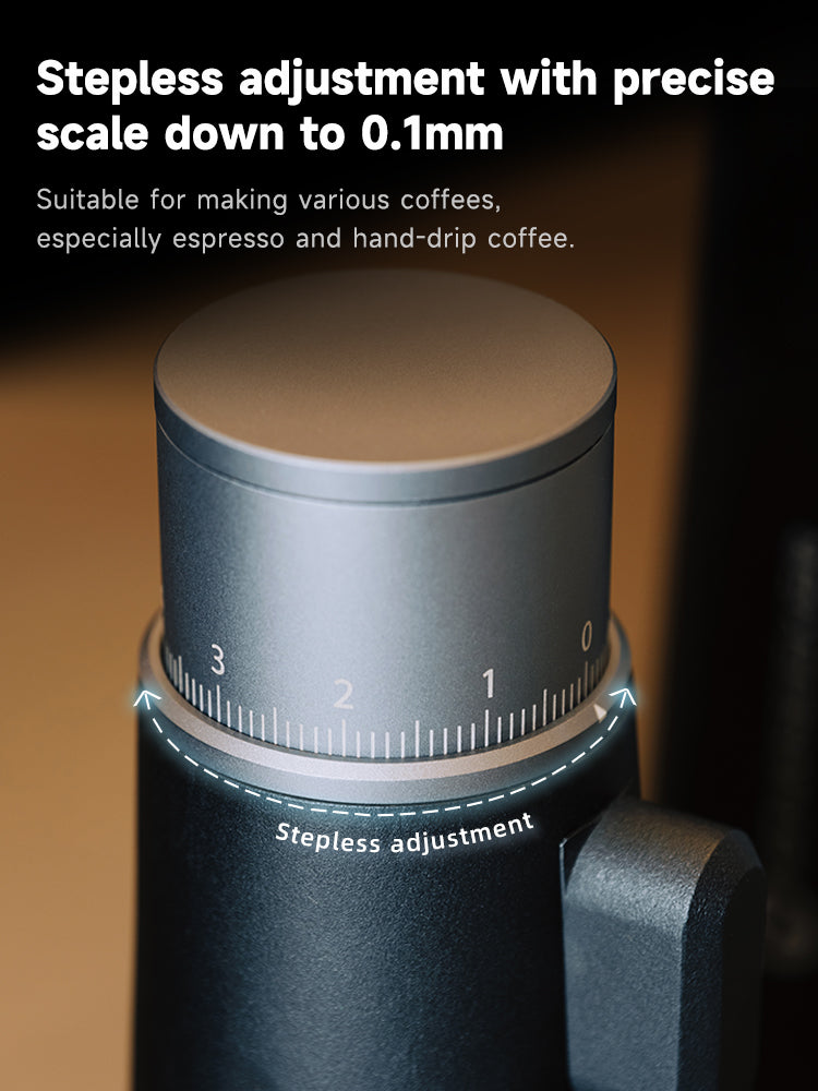 EDGE Mini Portable Coffee Grinder - 38mm Conical Burrs, USB-C Fast Charge, 50 Grinds per Charge