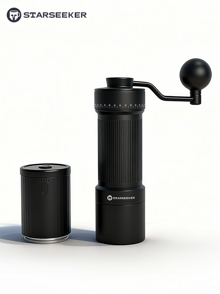 STARSEEKER 2-in-1 Black Burr Coffee Grinder - Manual & Electric, 40MM