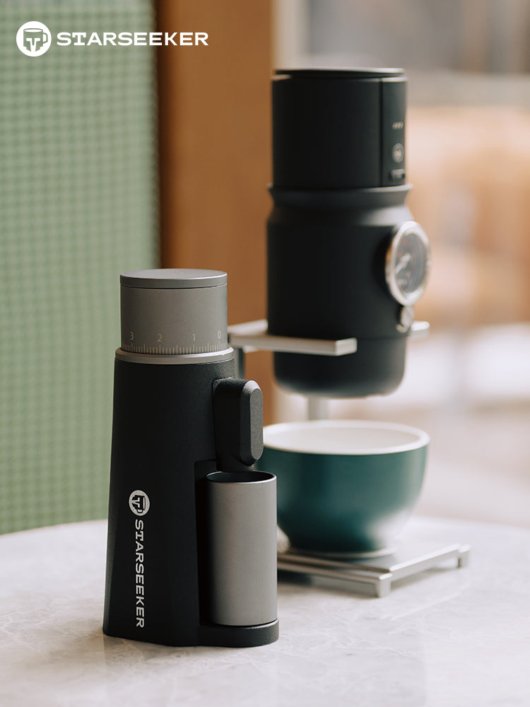 EDGE Mini Portable Coffee Grinder - 38mm Conical Burrs, USB-C Fast Charge, 50 Grinds per Charge