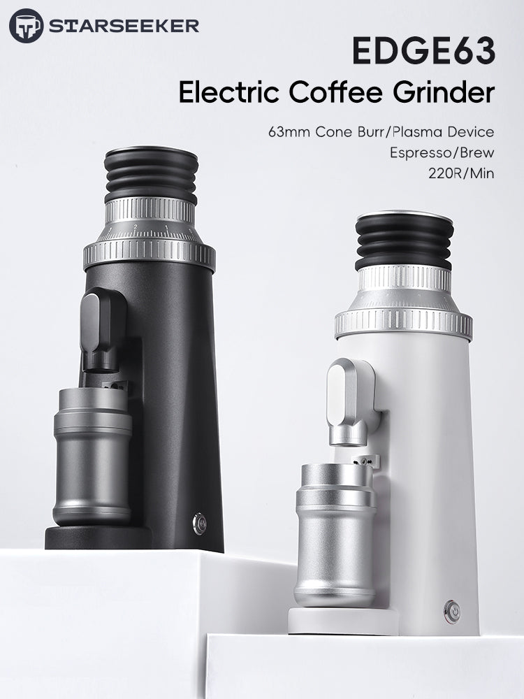STARSEEKER EDGE63 Electric Coffee Grinder 63mm Cone Burr Espresso Brew Stepped fineness adjustment Bean Grinder Plasma Black