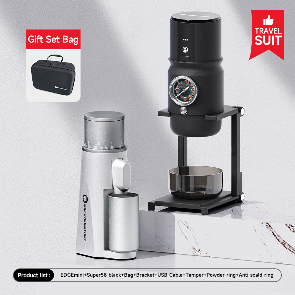 EDGE Mini Portable Coffee Grinder - 38mm Conical Burrs, USB-C Fast Charge, 50 Grinds per Charge