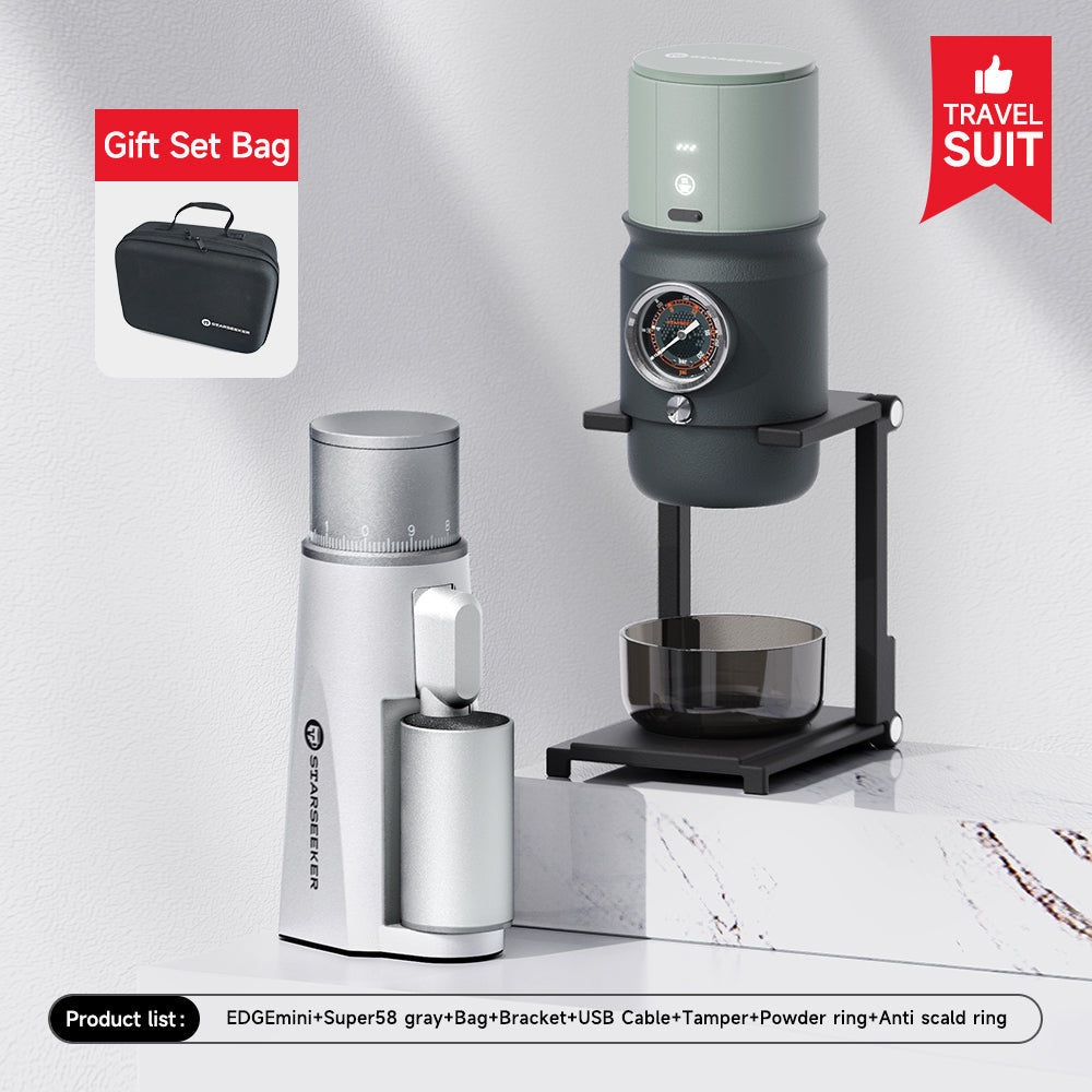 EDGE Mini Portable Coffee Grinder - 38mm Conical Burrs, USB-C Fast Charge, 50 Grinds per Charge