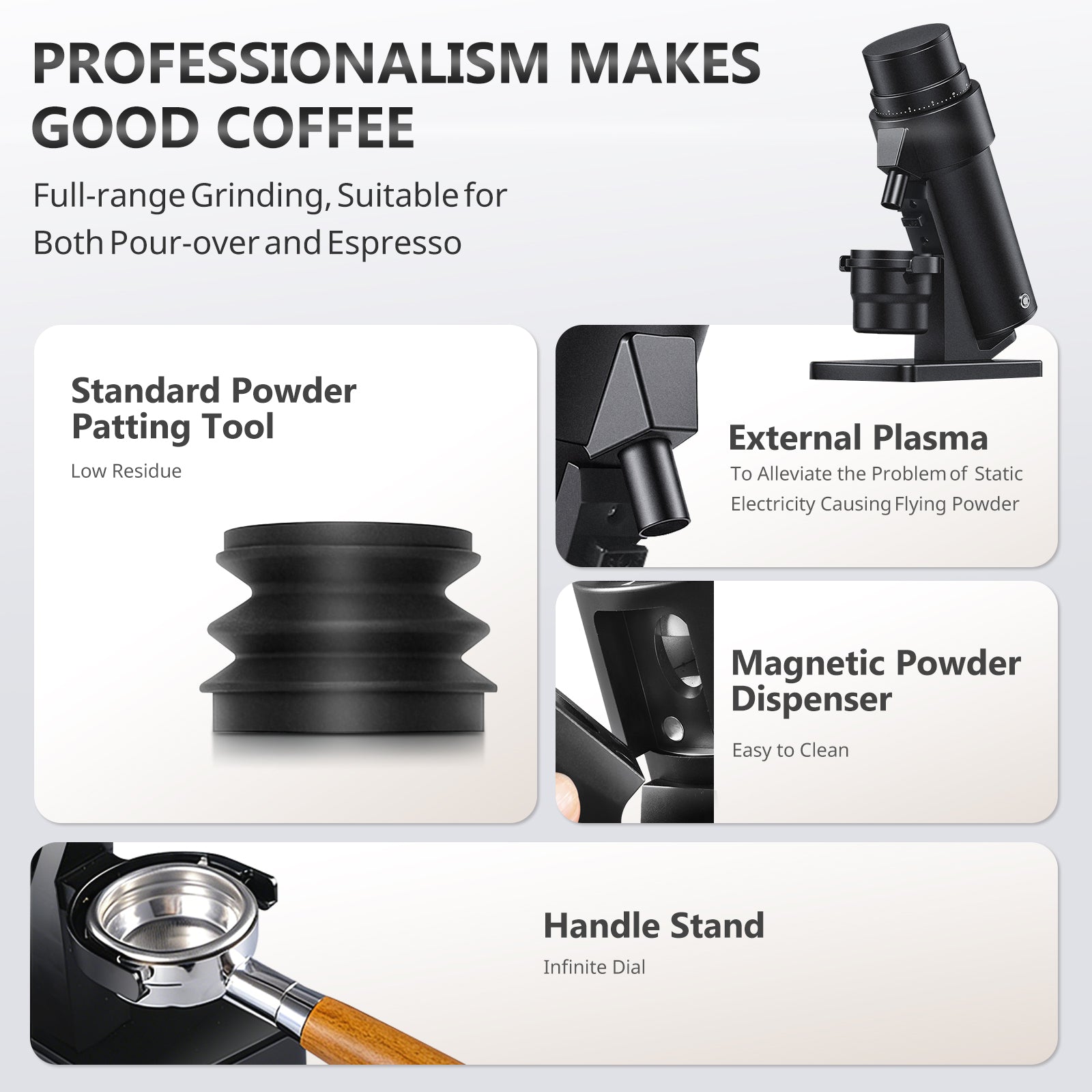 STARSEEKER EDGE Plus Electric Coffee Grinder,63MM Burr Coffee Grinder