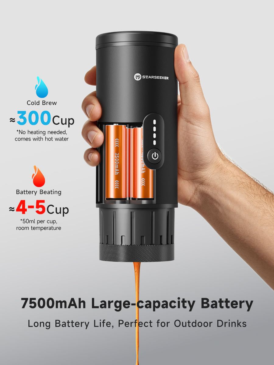 STARSEEKER S51 Portable Coffee Maker Travel Electric Capsule Espresso Machine With USB-C Wireless Heating Bottomless Extraction