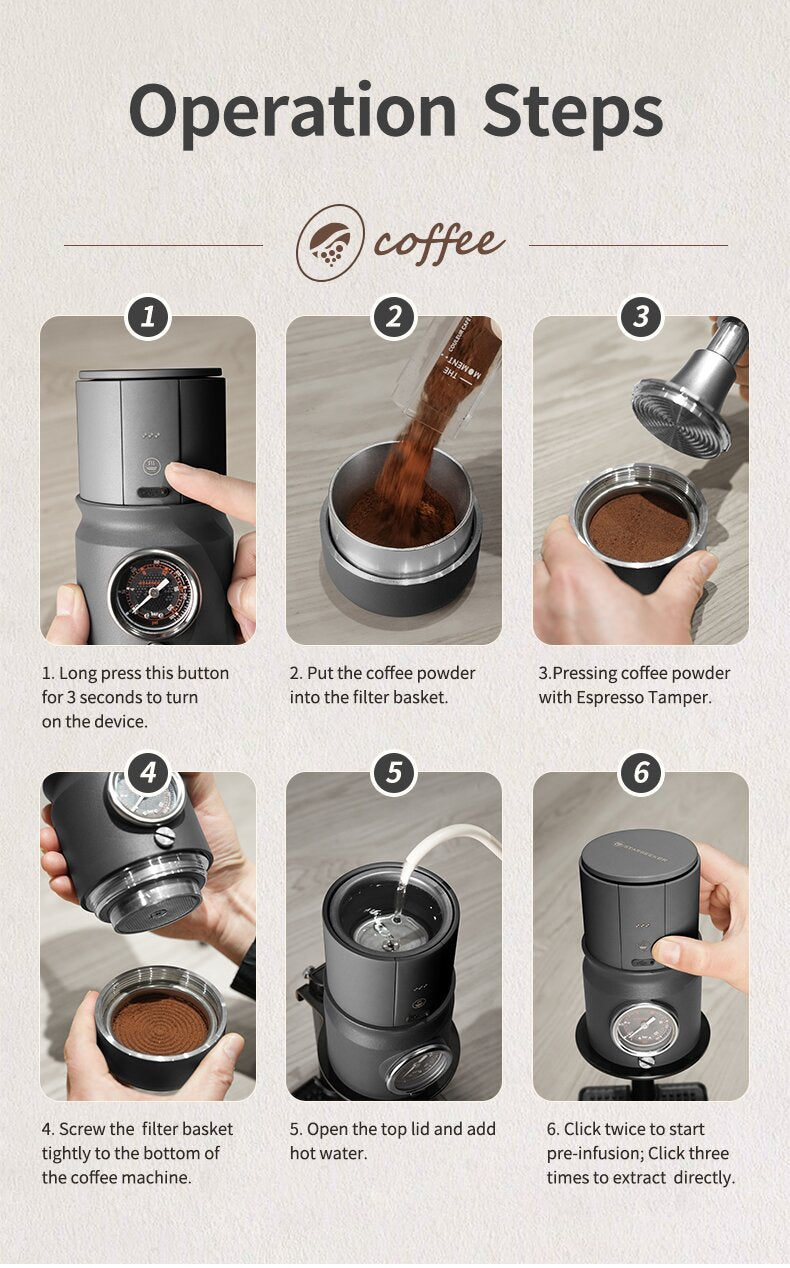 STARSEEKER Super58 Complete set Portable Espresso Machine with Bracket