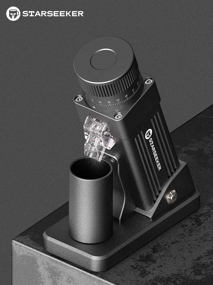 STARSEEKER E55Pro Electric Coffee Grinder 55MM Titanium Cone Burr Stepless Adjustment Espresso Brew Coffee Bean Grinder Black