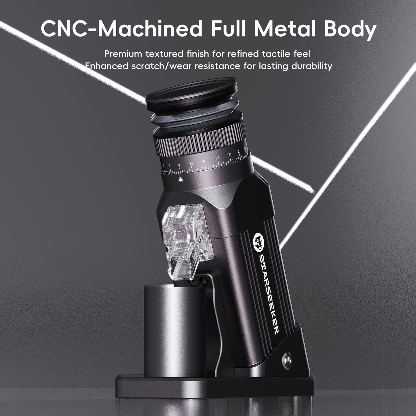 STARSEEKER E64 Electric Coffee Grinder 64MM Espresso Titanium Flat burr Stepless Fineness Adjustment Home Bean Grinder