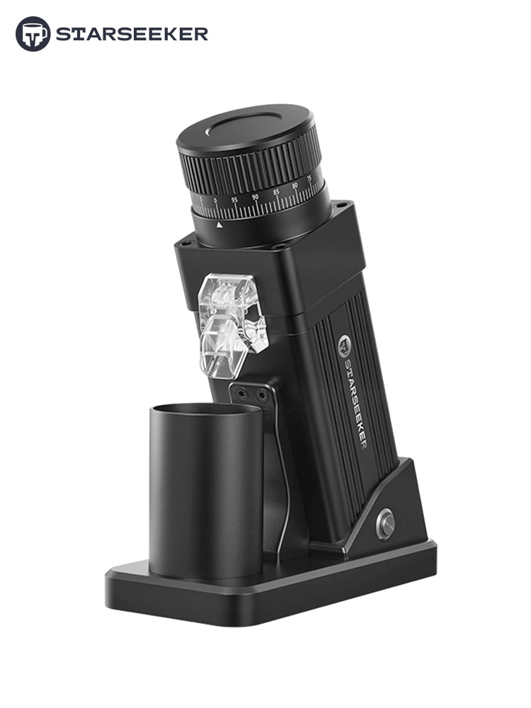 STARSEEKER E55Pro Electric Coffee Grinder 55MM Titanium Cone Burr Stepless Adjustment Espresso Brew Coffee Bean Grinder Black