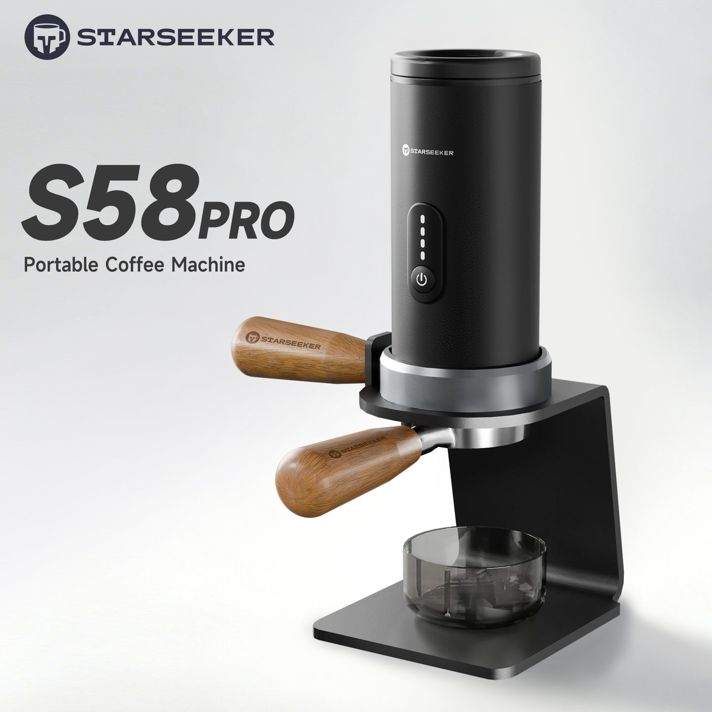 STARSEEKER S58 Portable Coffee Maker Travel Electric Capsule Espresso Machine With USB-C Wireless Heating Bottomless Extraction